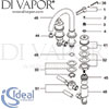 Ideal Standard Silver Bath Filler Deck 3 Hole Tap Spare Parts